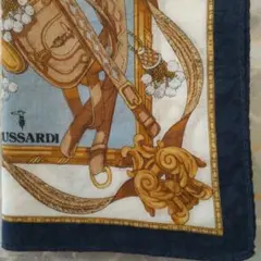 TRUSSARDI ハンカチ 馬具柄 ネイビーのサムネイル