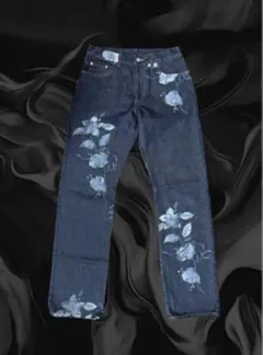 【希少‼️】PPFM 和柄 花柄 ストレートデニム Y2K 牛レザーのサムネイル