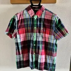 RALPH LAUREN 半袖チェックシャツ ジュニアXL コットン100%