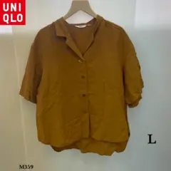 美品❗️UNIQLO『ユニクロ』オープンカラー 半袖シャツ【L】マスタード