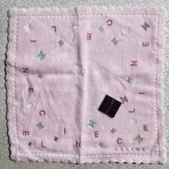 CELINE　セリーヌ　タオルハンカチ　マカダム　ピンク系　約28cm