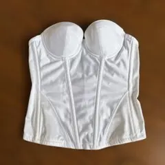 ホワイト ストラップレス コルセット