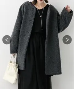 【美品】Be Praised 軽量ボアノーカラージャケットコート