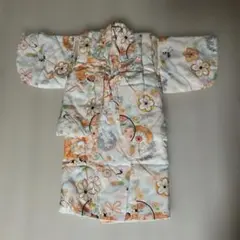美品　子供着物 でんち 被布　二点セット 女の子 0〜2歳頃　和装 ベビー 鶴