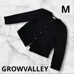 『GROWVALLEY』レディース ノーカラージャケット M ブラックのサムネイル