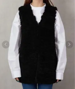 フリークスストアFREAK'S STORE エコファーベスト ブラック/黒