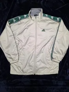 【極希少】00s adidas 万国旗タグ セットアップ グレージュ×緑 M-L