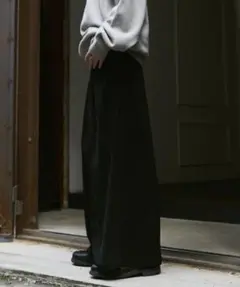 【美品】remer ルーズドレープコーデュロイワイドパンツ ブラックLサイズ