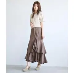 COCODEAL /ココディール ニットコルセットアシメティアードスカート