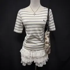 BURBERRY バーバリー　ピチT ボーダー　ロゴ　半袖　海外ガール y2kのサムネイル