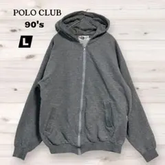 【POLO CLUB 】90's パーカー ヴィンテージ 古着コーデ グレー L