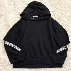 browny オーバーサイズパーカー 黒 サイドライン プルオーバー ゆるだぼ