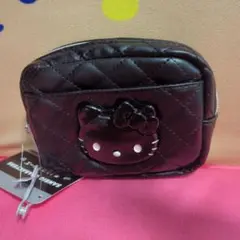 Sanrio Hello Kitty キルティング ミニポーチ ブラックのサムネイル