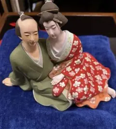 春画 博多人形 花魁遊女と刺青師 裏隠し春画人形 枕絵 浮世絵 艶絵 彫