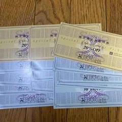 ゼビオホールディングス　株主優待割引券 20% OFF3枚・10% OFF12枚