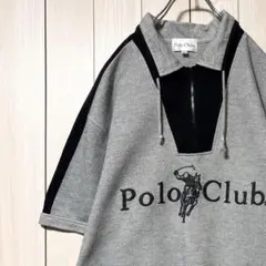 美品 Polo Club ハーフジップ 半袖 プルオーバー ビッグロゴ XLのサムネイル