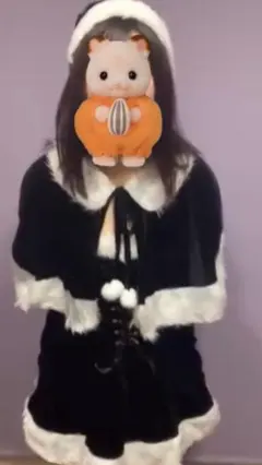 クリスマス サンタコス 黒 着用済