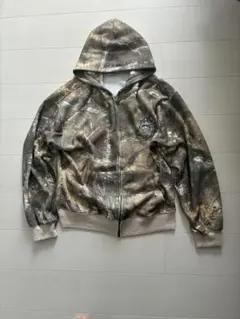 9090 迷彩　サーマル　ジップパーカー　フーディー