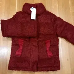 ☆新品 ブークレ中綿ジャケット 中綿いりアウター ワイン 140