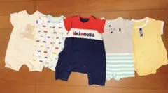 【早い者勝ち！お値下げ可！】ミキハウス ロンパース 4点、クマベージュロンパース