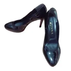 DIANA ダイアナ ブラック エナメル ハイヒール レッドソール 23.5cm