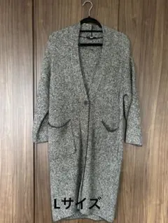 ユニクロ　ツイードニットコート　L