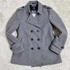 【美品】ブラックレーベルクレストブリッジ　グレー ウール　ピーコートダブル