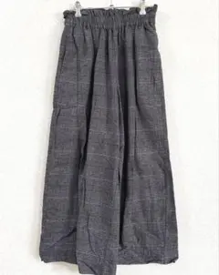 グレー系 チェック柄 ワイドパンツ