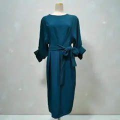 ルイルエブティック ピーコックブルー バルーンスリーブワンピース