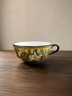 【骨董】明治期 薩摩焼 今井 銘 金彩人物風景文 カップ 九谷 盛上 里帰り品 骨董】明治期 薩摩焼 今井 銘 金彩人物風景文 カップ 九谷 盛上 里帰り