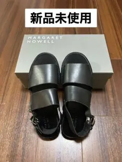 MHL.レザー・サンダルLEATHER SANDAL23cm(3)マーガレットハウエル黒