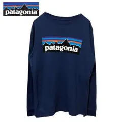 Patagonia パタゴニア ロゴプリントロンT ネイビー アウトドアウェア