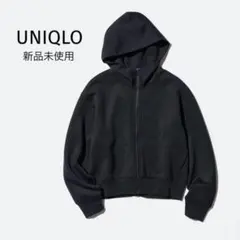 未使用 UNIQLO ユニクロ ドライスウェットフルジップパーカ ブラック 黒