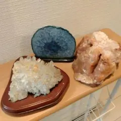 瑪瑙 断面 輪切り 原石 鑑賞石 飾り石 置物 メノウ 2点 まとめ売り