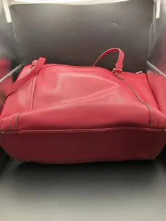 COACH コーチ 赤 レザー　トートバッグ チャーム付き