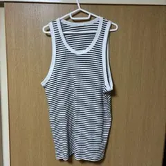 GU 白と黒のストライプ タンクトップ Lサイズ