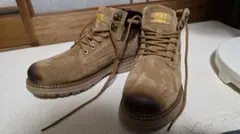 スエード生地ワークブーツ