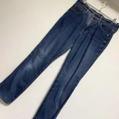 ユニクロ ストレッチスリムストレートジーンズ 26（66cm) デニム
