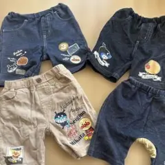 アンパンマン・バイキンマン デニムショートパンツ 4点セット