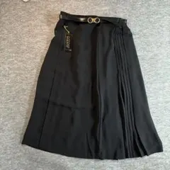 colrose ブラック プリーツスカート ベルト付き