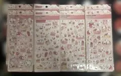 【新品未使用 】立体 ぷっくり シール 4枚セット いちごとうさぎ　3D