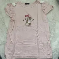 BeBe Mignon ベア エッフェル塔 Tシャツ ピンク　150㎝のサムネイル