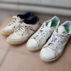 adidas ヘビ柄 ホワイトスニーカーなど2足セット