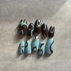 ネイルチップ　ブラウンネイル　ニュアンスネイル