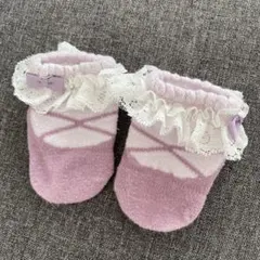 Kids Zoo 薄紫 レース付き靴下 0-12ヶ月