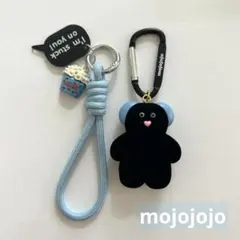 mojojojo 黒うさぎ じゃらじゃらキーホルダー カラビナ付き - メルカリ