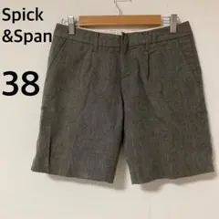 ピックアンドスパン ショートパンツ 【M】ハーフパンツ 綿混麻混日本製　グレー