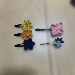 花デザイン ヘアクリップ 5個セット