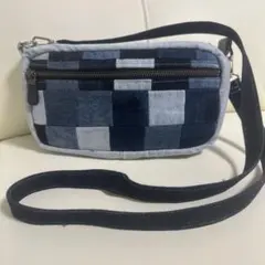 デニムリメイク編み込みポシェット　新品未使用品