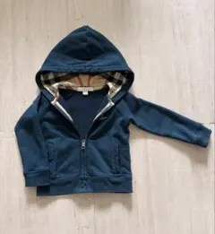 【BURBERRY】ジップアップ パーカー フード裏チェック 92cm